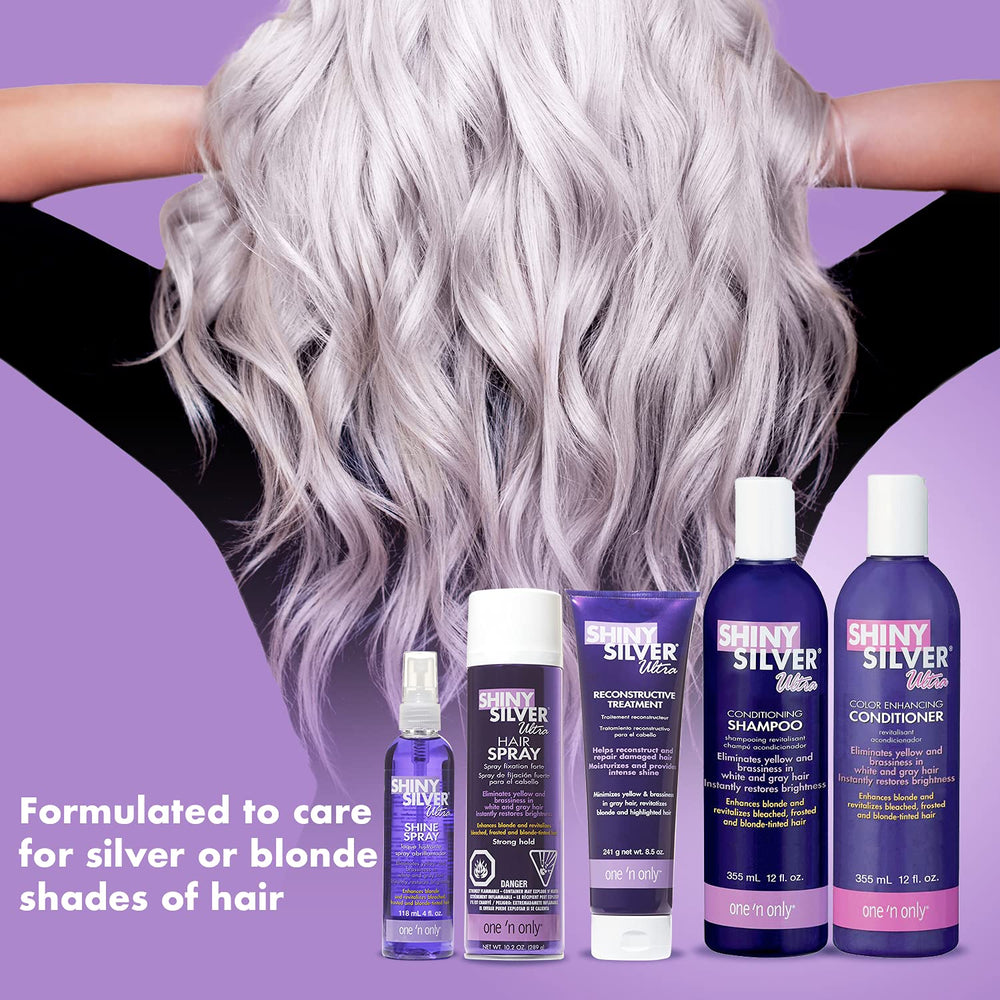 SHINY SILVER Shampoing Ultra-Conditionnant, routine capillaire pour cheveux ternes et abîmés.