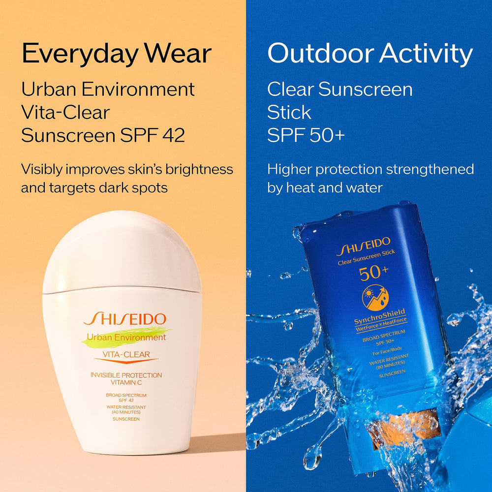 Shiseido application matin, routine simple avant maquillage pour une peau protégée.
