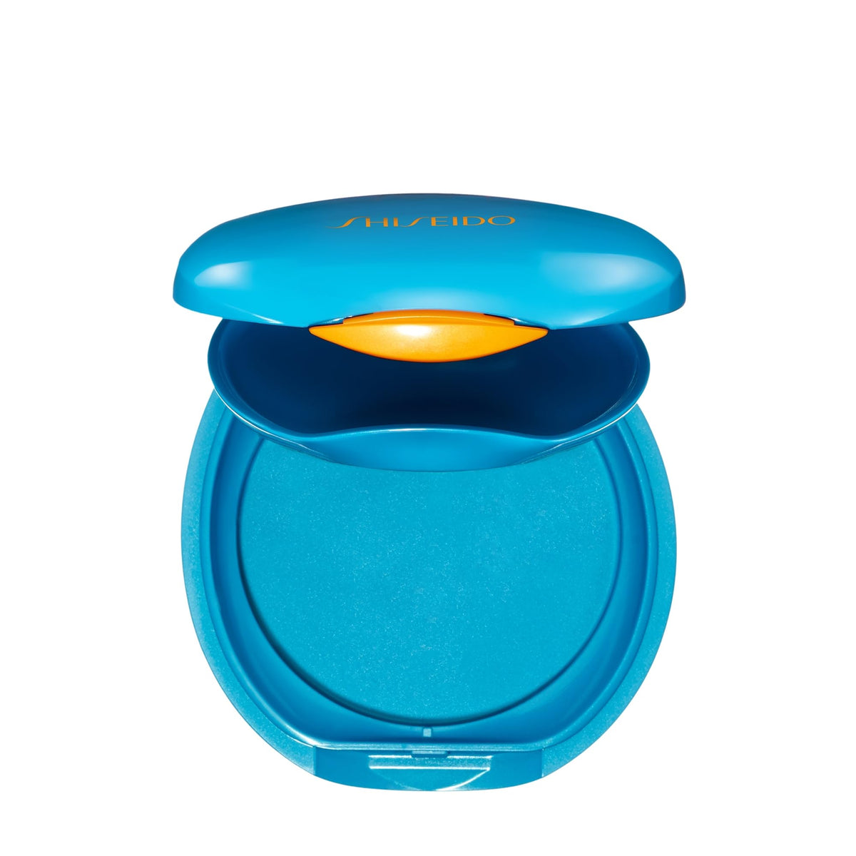 Boîte maquillage Shiseido vide pour fondation UV protectrice, pratique en voyage et rangement sûr