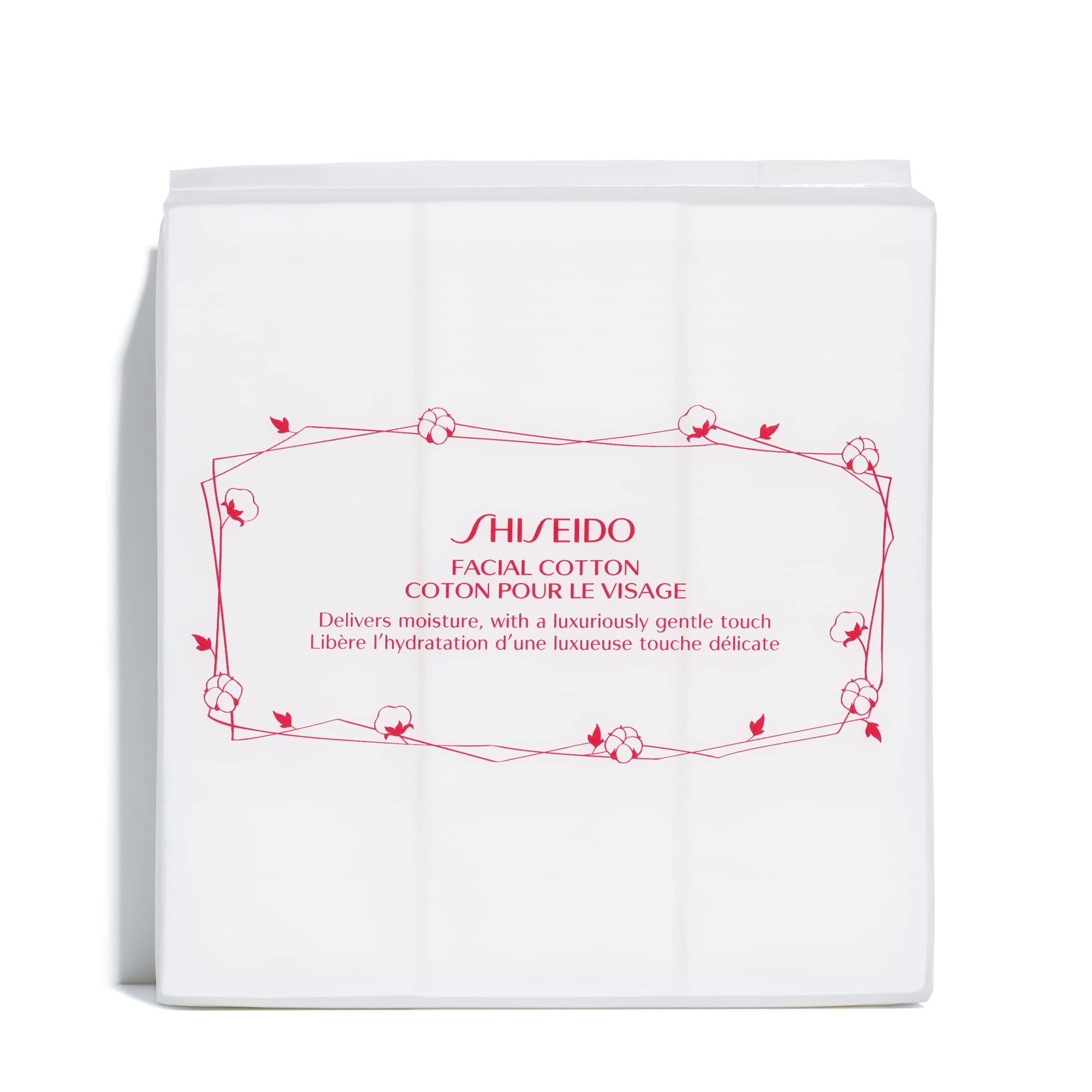 Shiseido Coton Visage – 165 carrés, douceur luxueuse pour le soin quotidien.