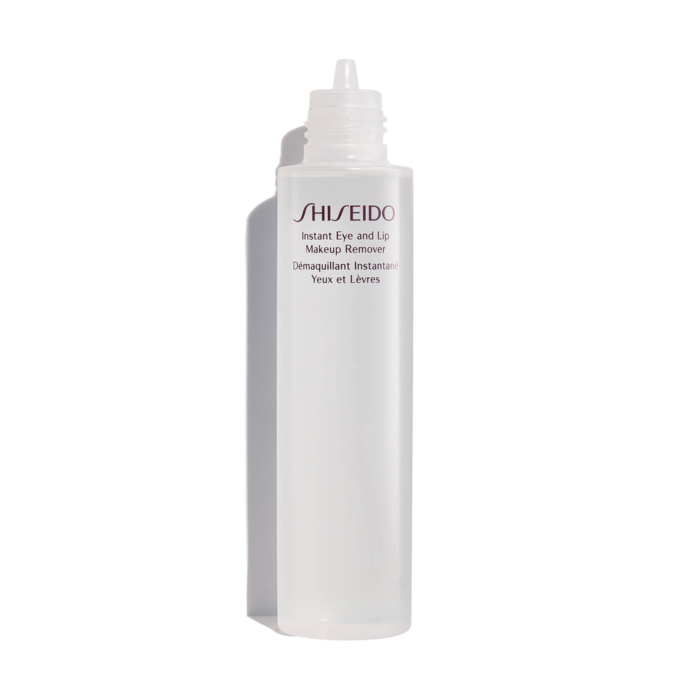 Shiseido démaquillant yeux et lèvres, disque coton prêt pour un geste rapide et efficace.