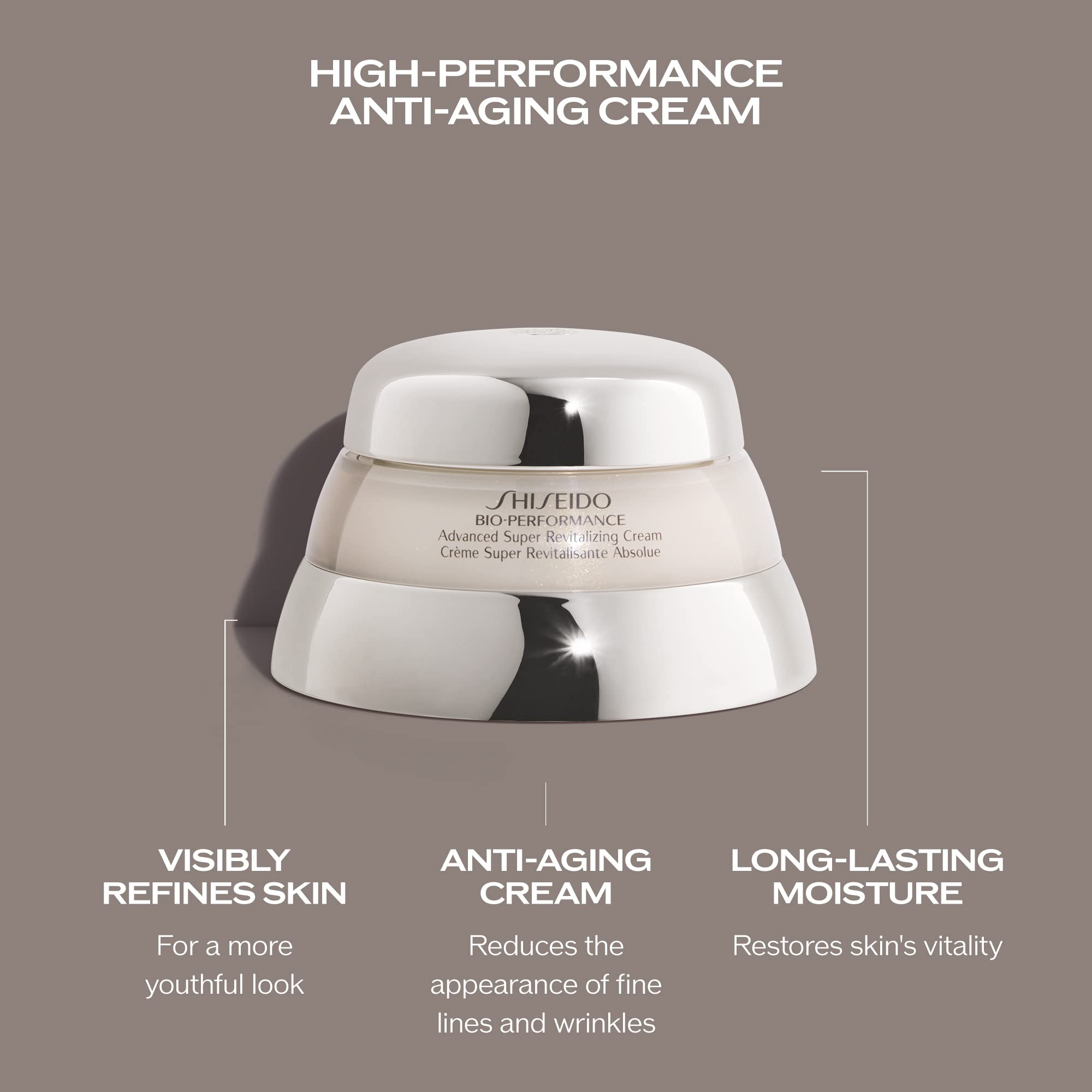 Shiseido emballage crème 75 ml - format large et pratique.