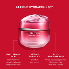 Shiseido Essential Energy crème ciblant les pores et ridules grâce à l'hyaluronique.