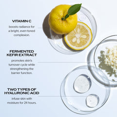 Vitamine C active pour un teint plus uniforme et éclatant.