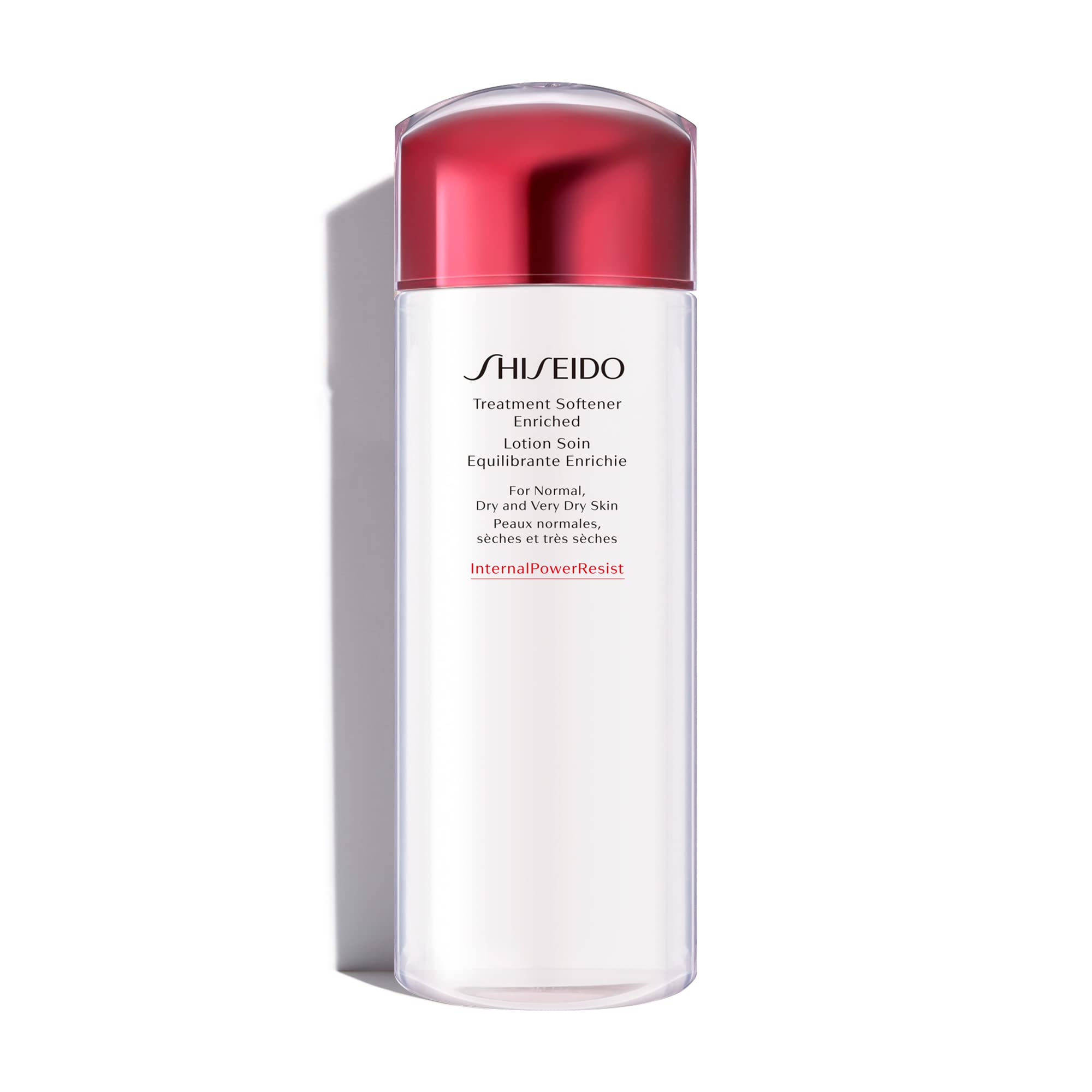 Shiseido Tonique Adoucisant Enrichi, bouteille hydratante pour peau lisse et repulpée.