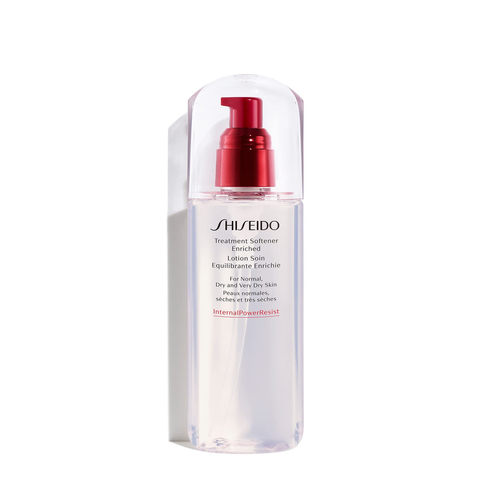 Shiseido Treatment Softener Enriched, bouteille pompe, prépare la peau et assure une hydratation durable.