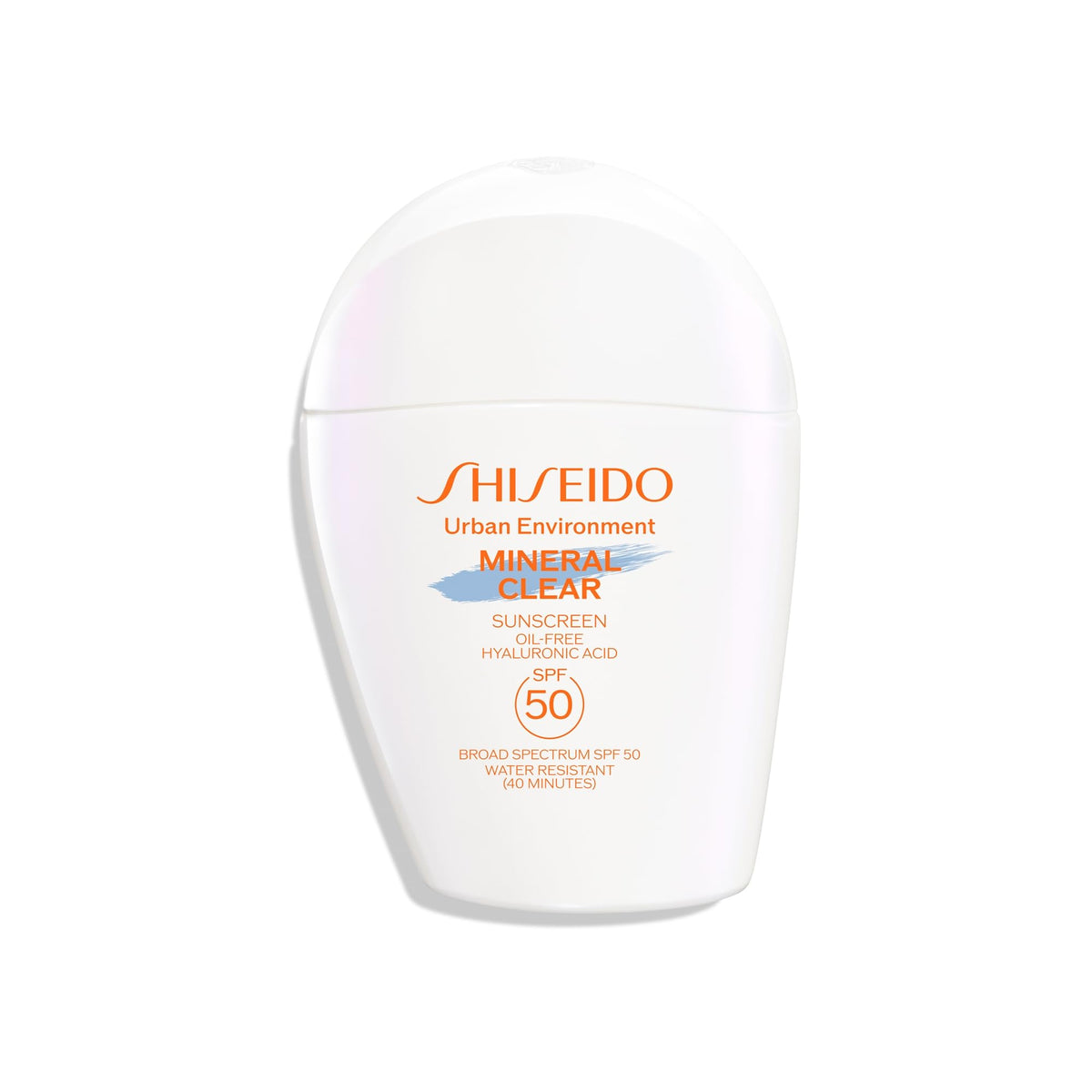 Shiseido Urban Environment écran solaire minéral clair, flacon protègent et hydratent la peau.