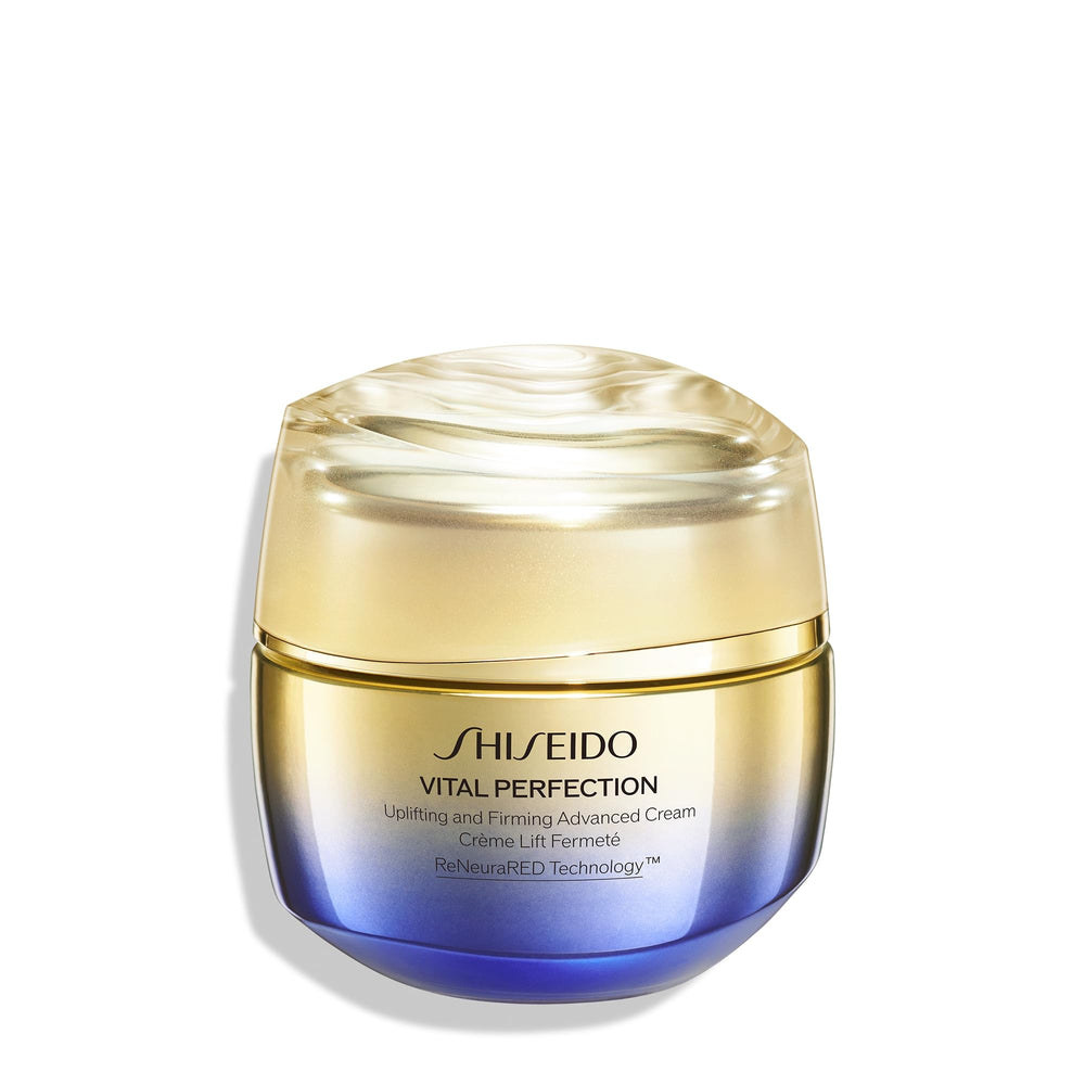 Shiseido Vital Perfection – Bouteille crème avec effet lift discret.
