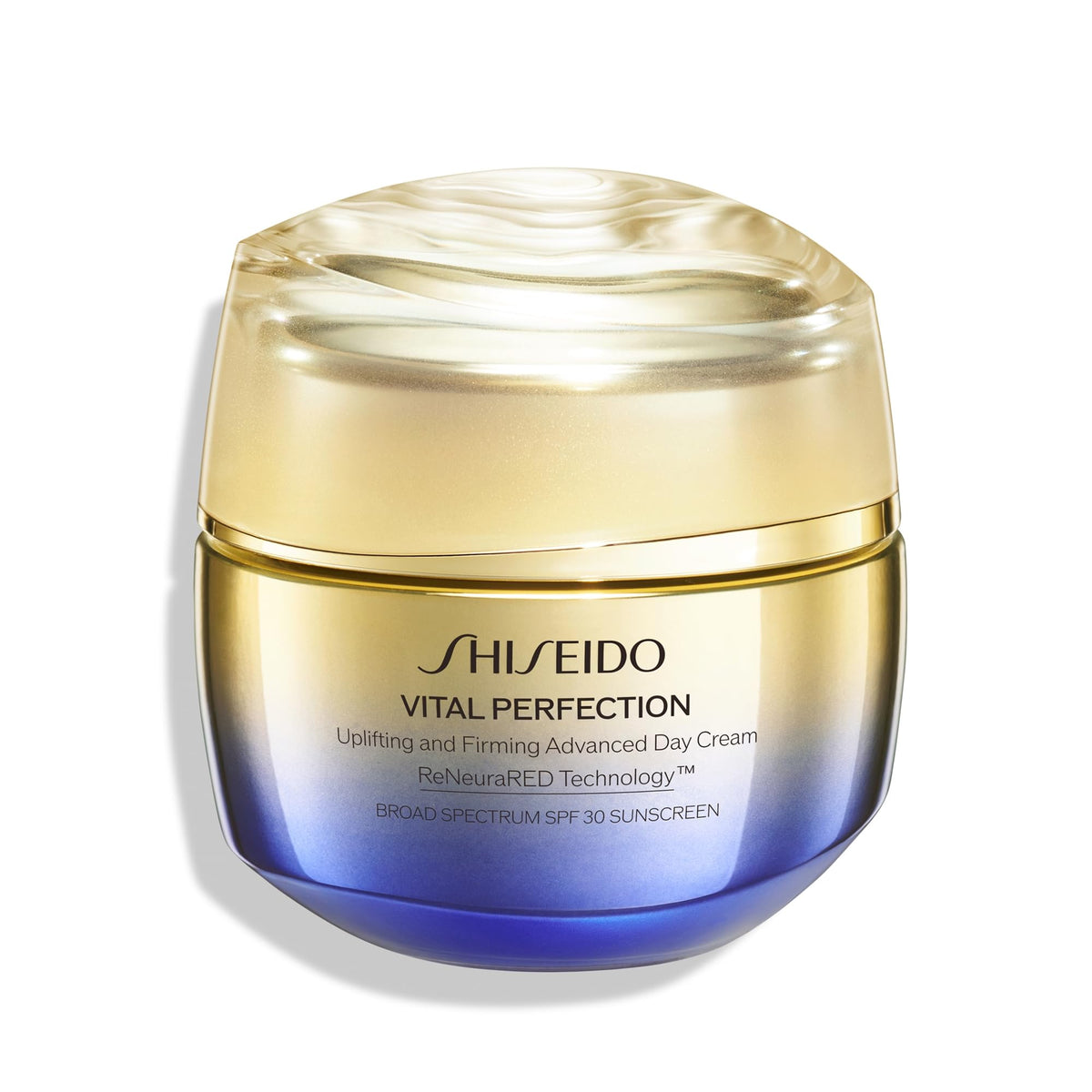 Shiseido Vital Perfection crème de jour SPF30 — emballage élégant pour votre routine matinale.