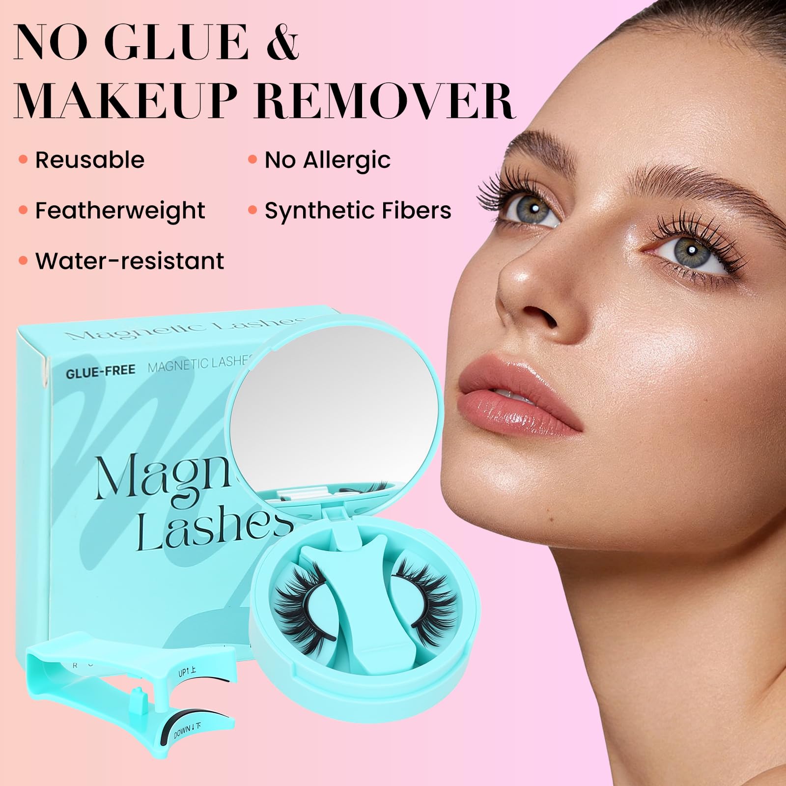 Regard naturel SHITOLALA grâce à des cils magnétiques légers et effilés