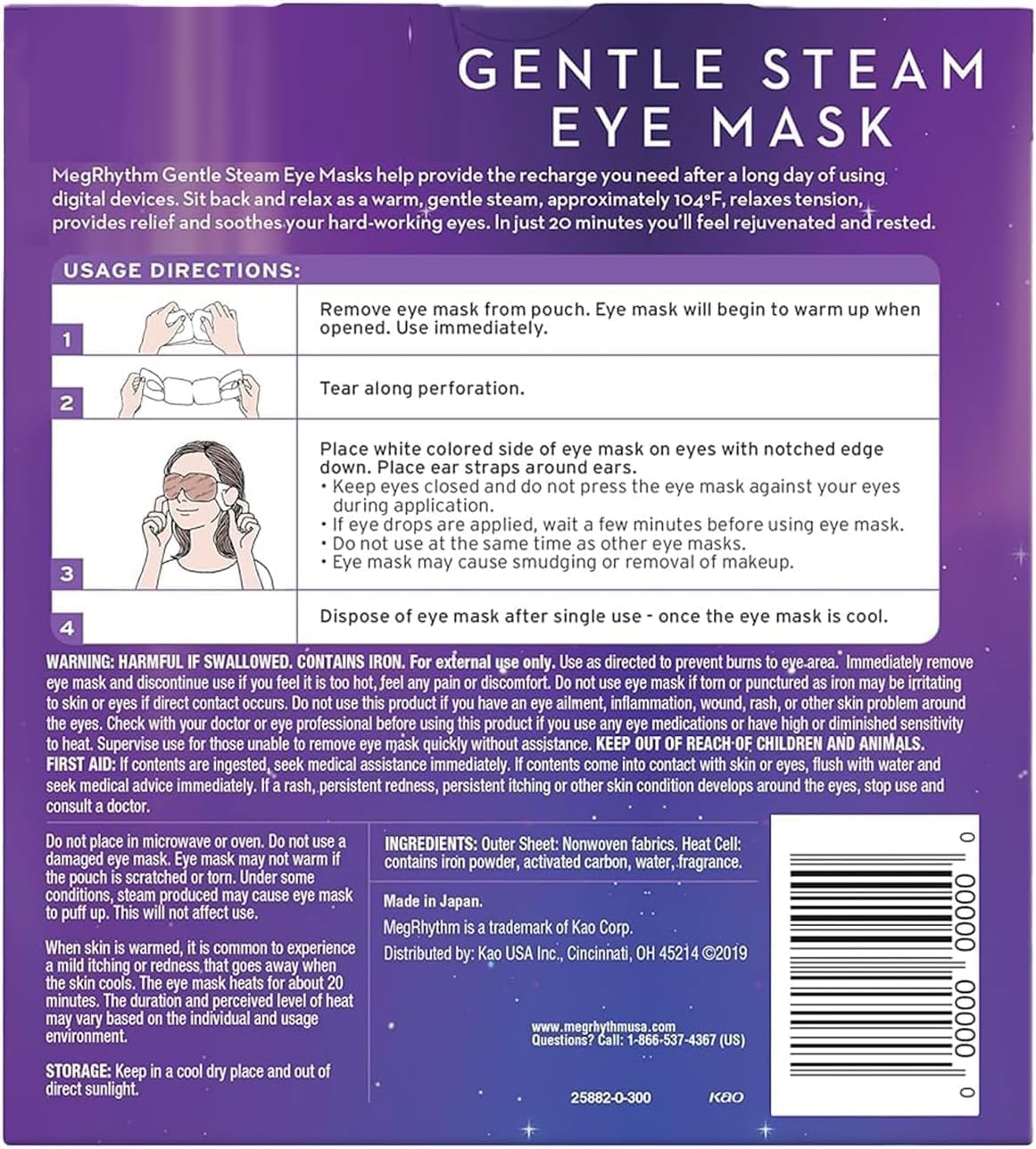Masque Yeux Megurism Shokunin porté pour relaxation après écran.