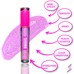 Stunn Shine, photo de la bouteille montrant le gloss rose et son emballage.