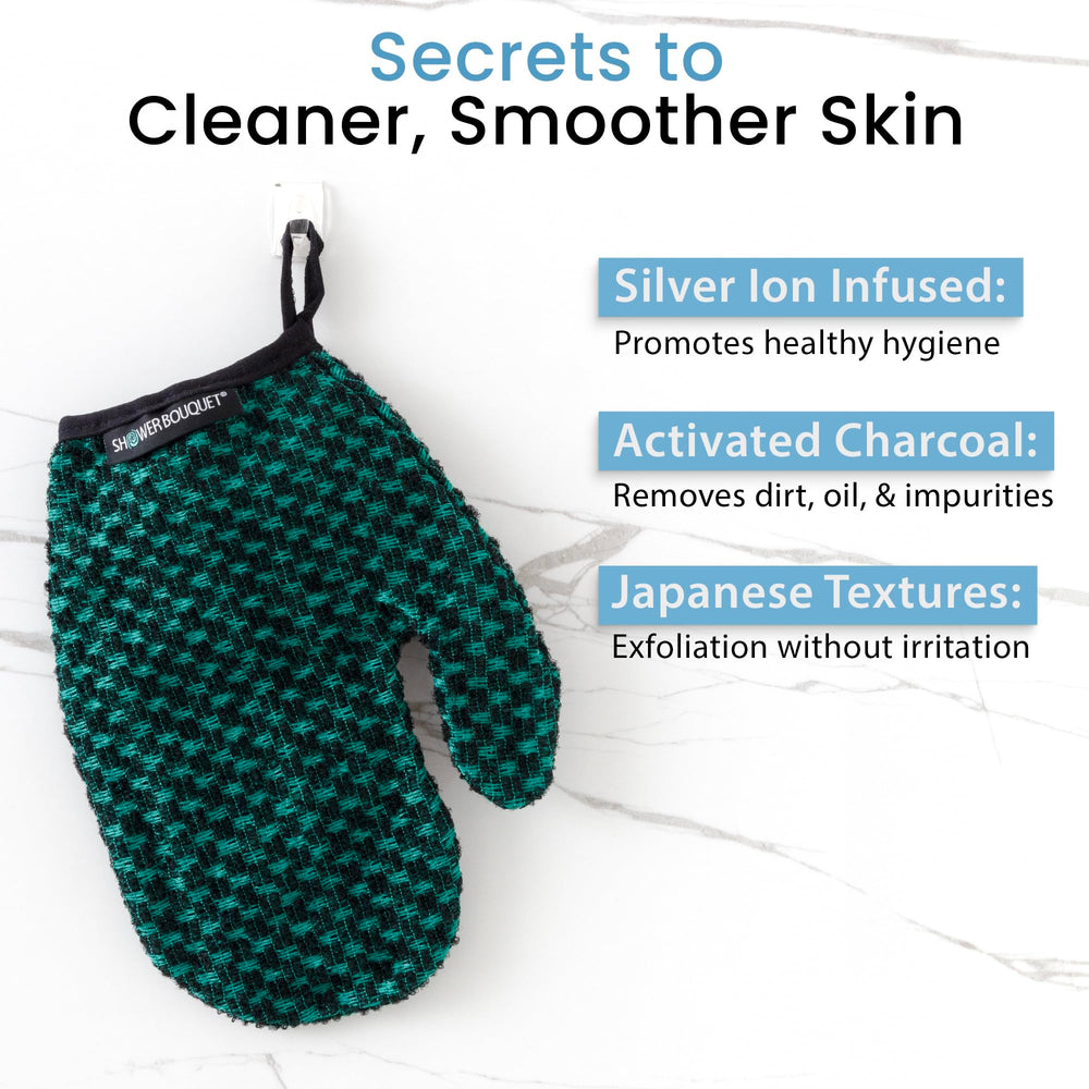 Shower Bouquet: gant exfoliant intérieur doux, confort pendant le gommage.