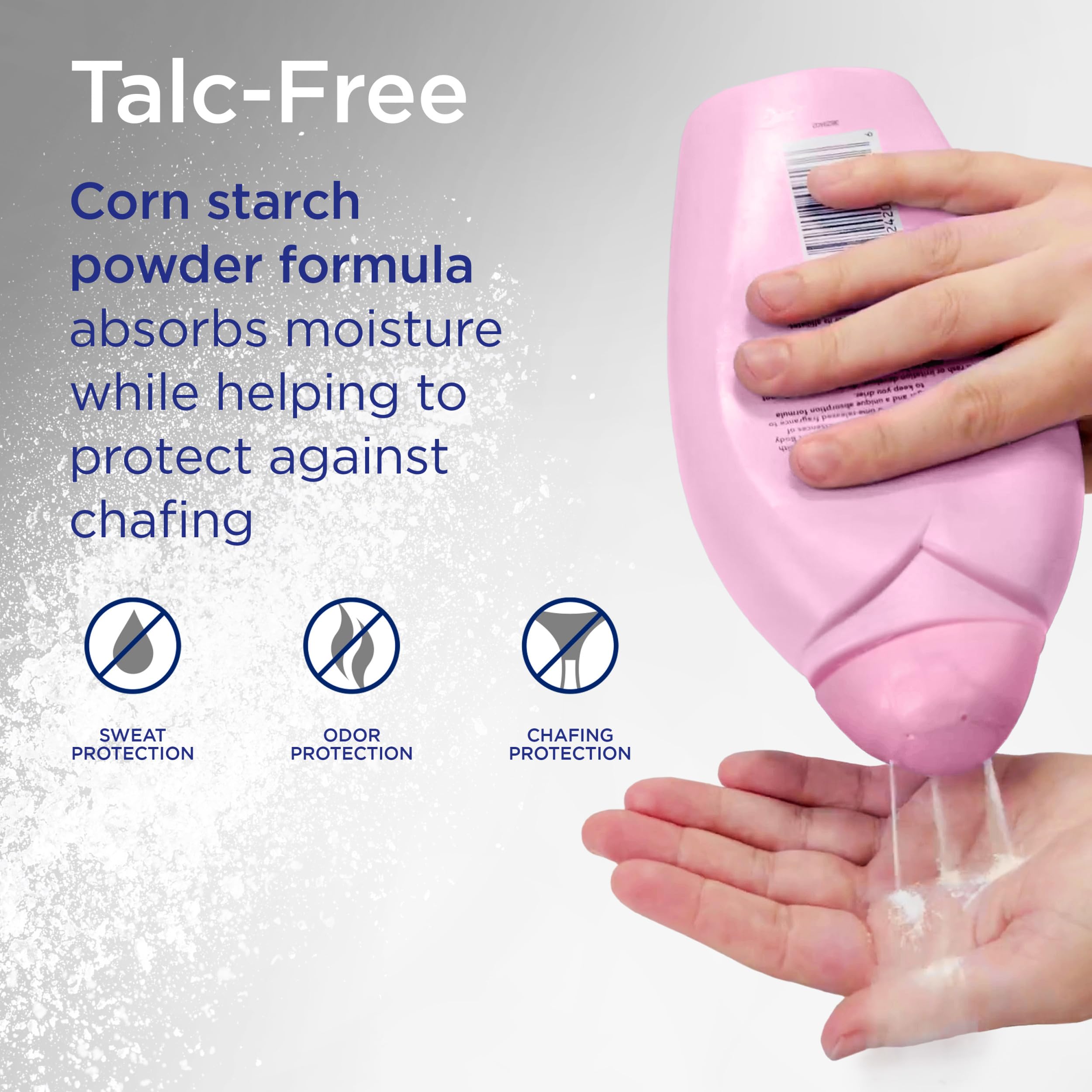 Shower To Shower Application manuelle pour une sensation de fraîcheur prolongée.