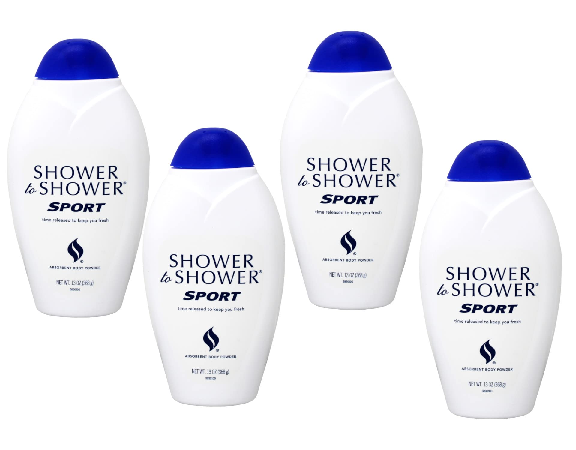 Poudre absorbante Shower To Shower en emballage, fraîcheur durable après l’effort.