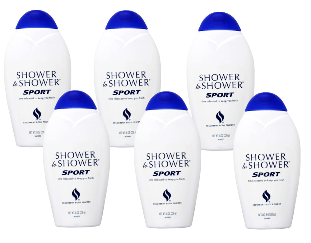 Shower To Shower Poudre Sport absorbante dans la bouteille, fraîcheur durable.