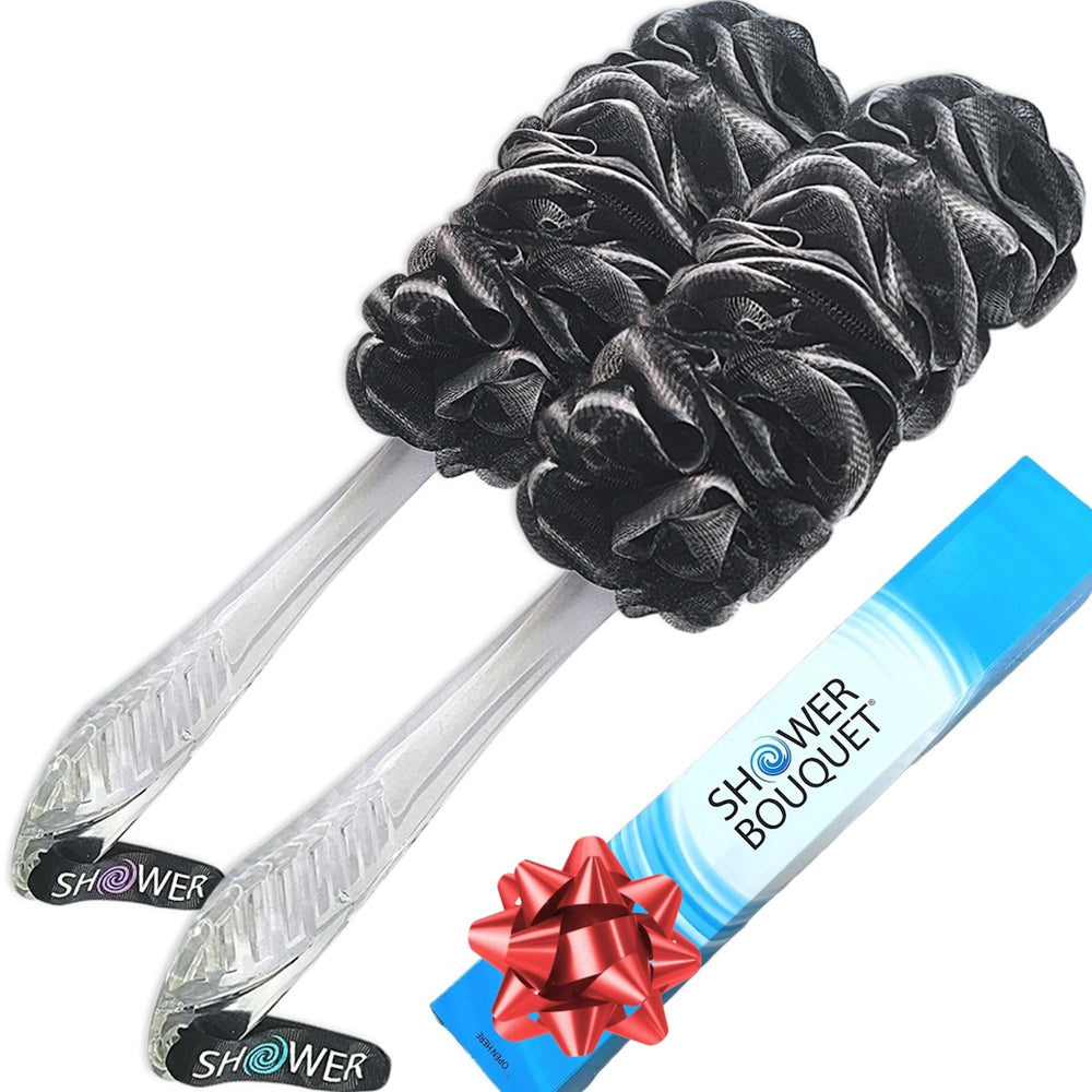 Shower Bouquet back-scrubber-mesh-loofahs pour une exfoliation en douceur du dos