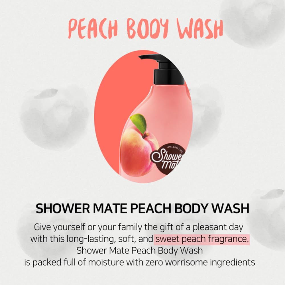 SHOWERMATE Gel Douche Pêche – application facile avec mousse légère.