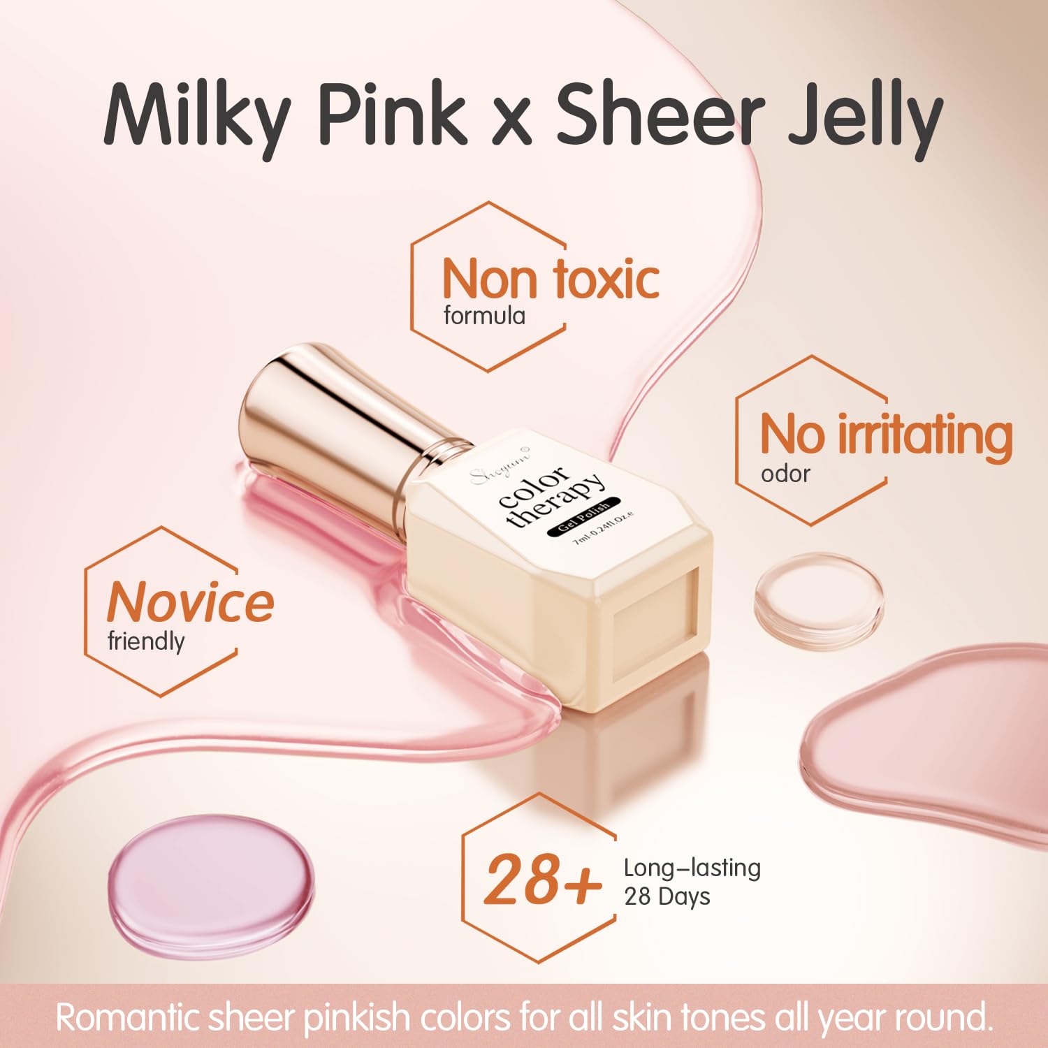 SHOYUM Jelly Gel French nude rose, style élégant et moderne