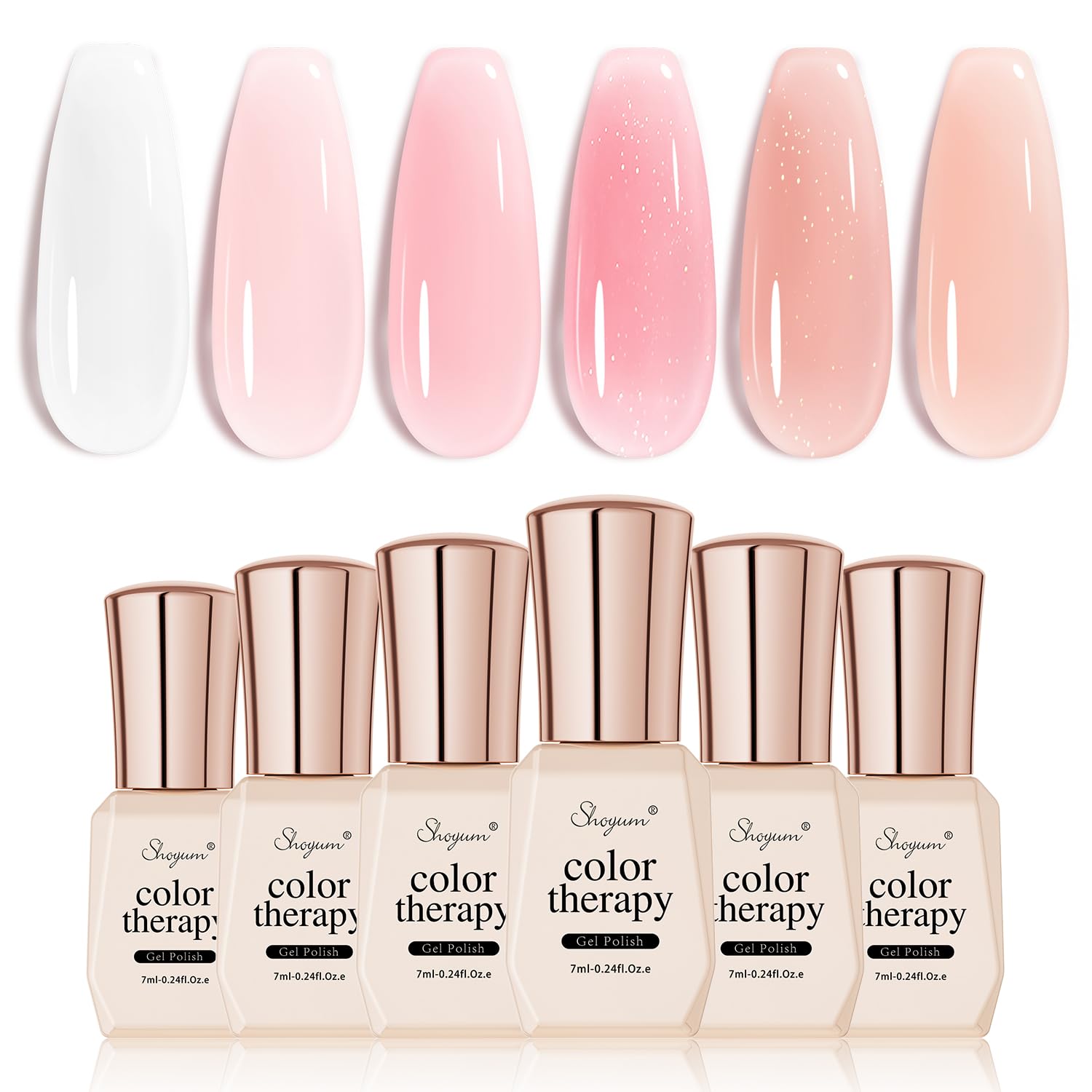 SHOYUM Jelly Gel rose translucide pour une manucure nude lumineuse et polyvalente