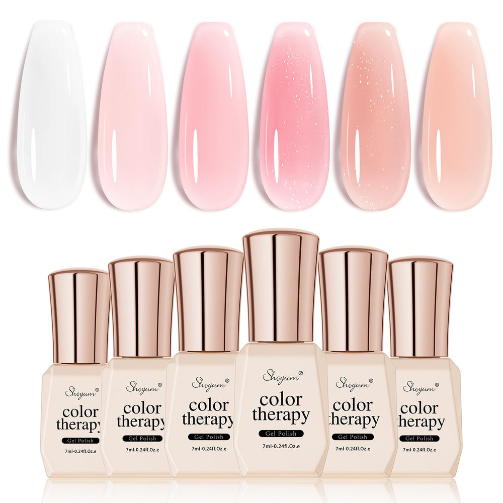 SHOYUM Jelly Gel rose translucide pour une manucure nude lumineuse et polyvalente