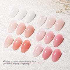 SHOYUM Jelly Gel rose milky, nuances subtiles pour allure naturelle