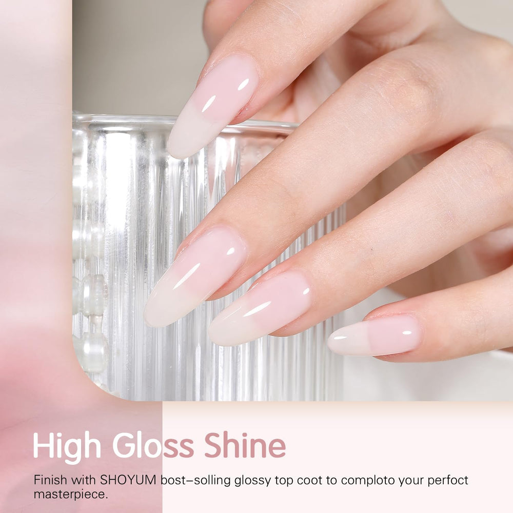 SHOYUM Jelly Gel translucide nude pale, effet clair et chic