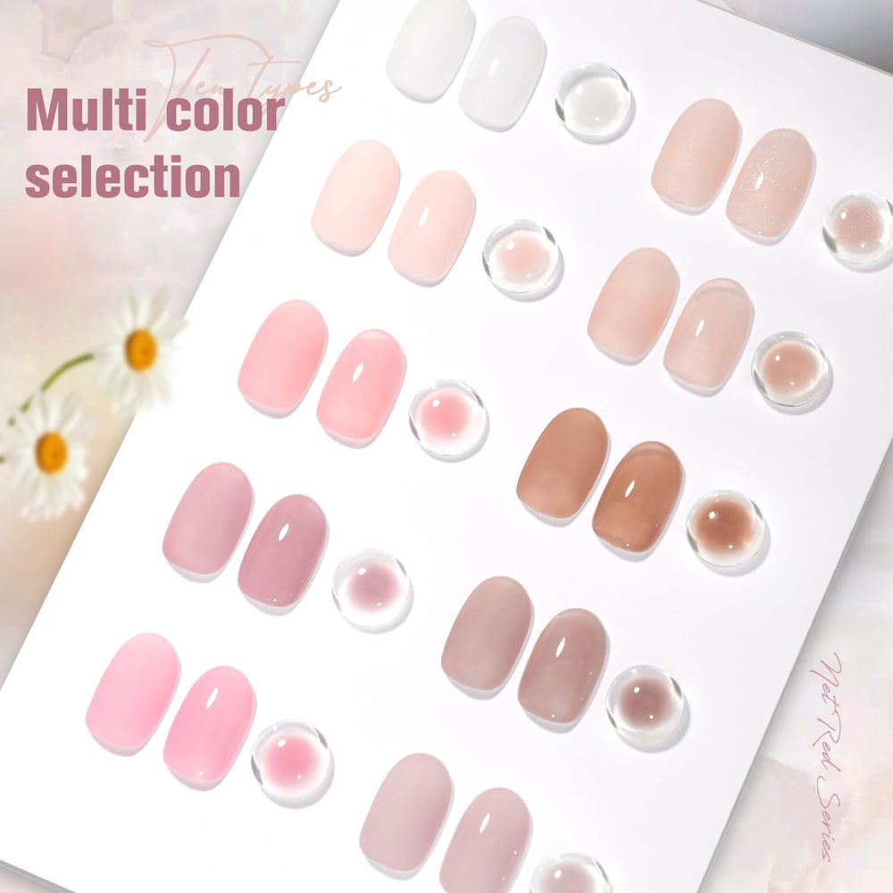 SHOYUM Jelly Nude Gel – bouteilles de 7 ml montrant les teintes nude pour usage domestique