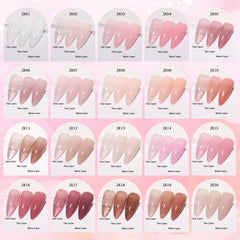 SHOYUM vernis gel nude jelly appliqué sur ongle, transparence modulable.