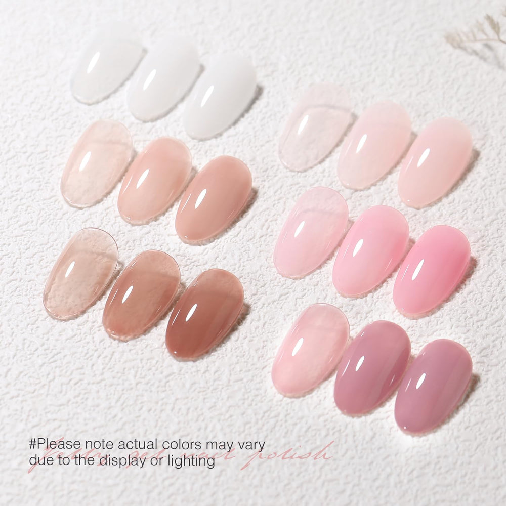 SHOYUM vernis gel rose neutre translucide adapté à tous les tons.