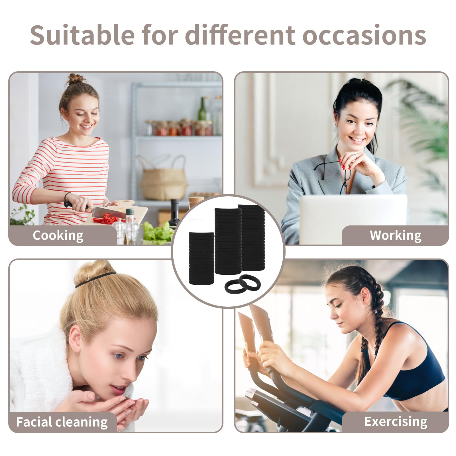 Élastiques Shrandi pour usage quotidien, noir, maintien discret.