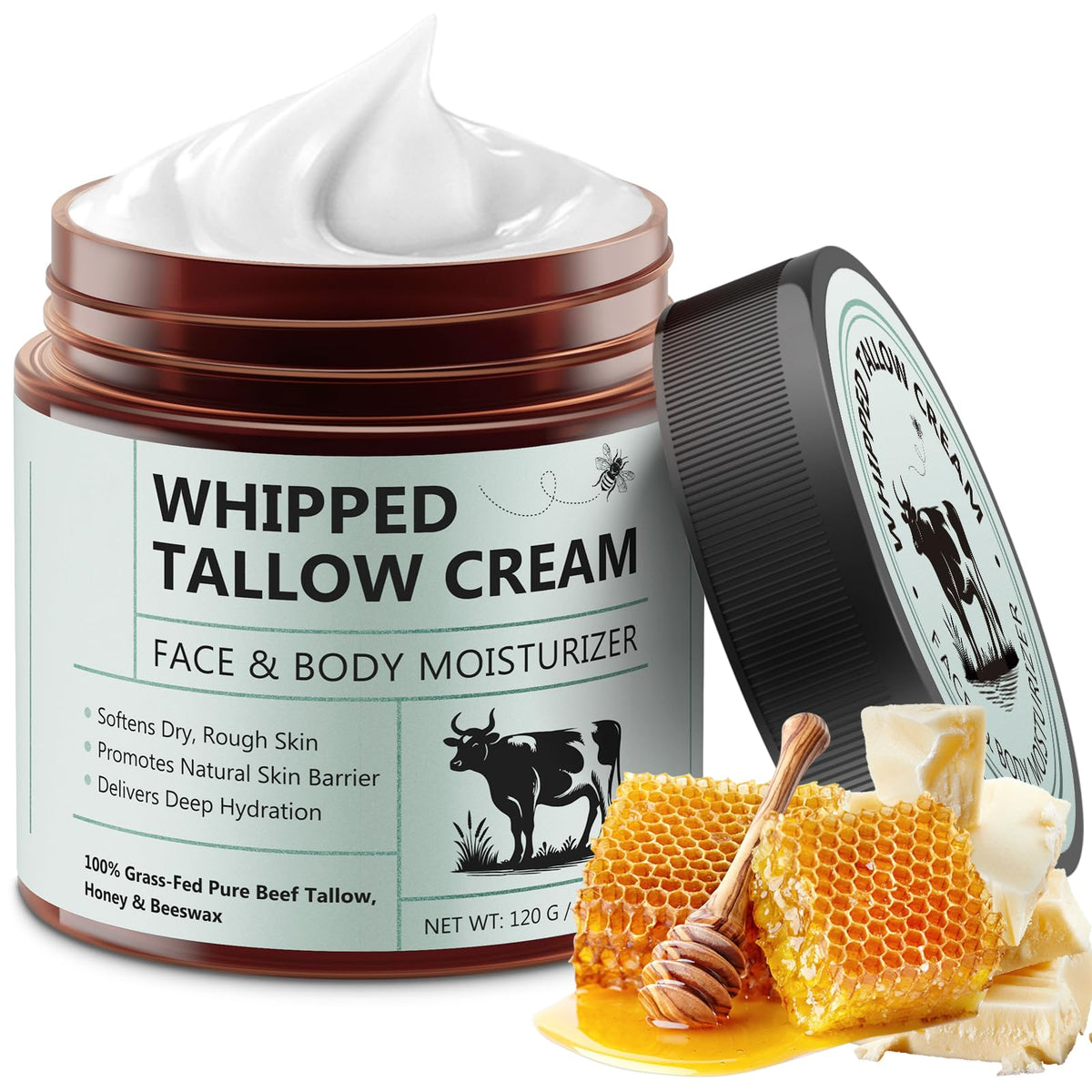 Shuangjia crème fouettée à la graisse de boeuf pour le visage, hydratation intense.