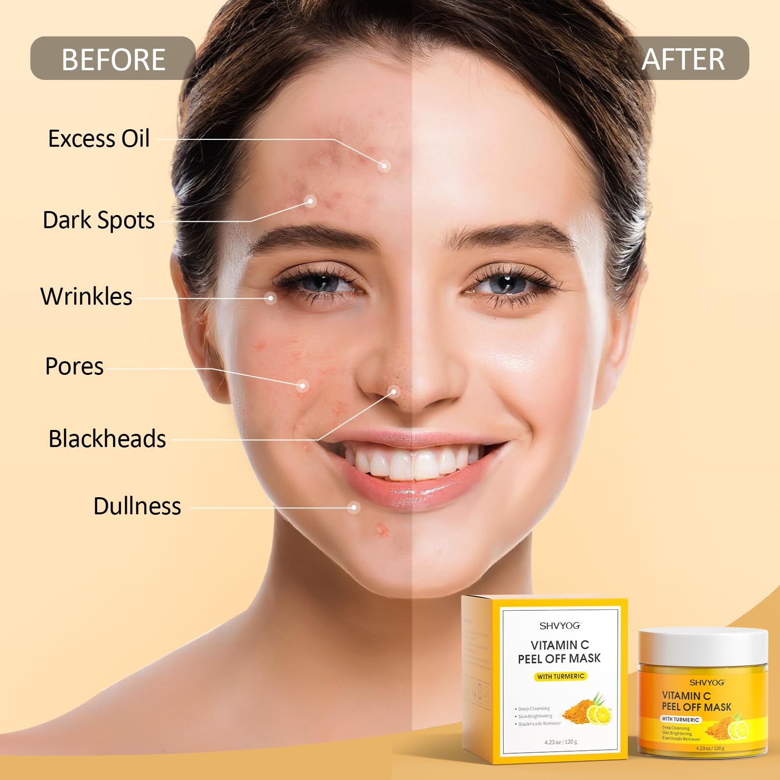 SHVYOG Masque Peel Texture peau douce et hydratée après usage