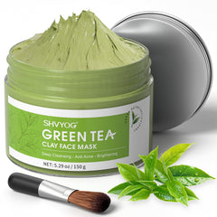 SHVYOG Masque thé vert emballage élégant pour soin quotidien.