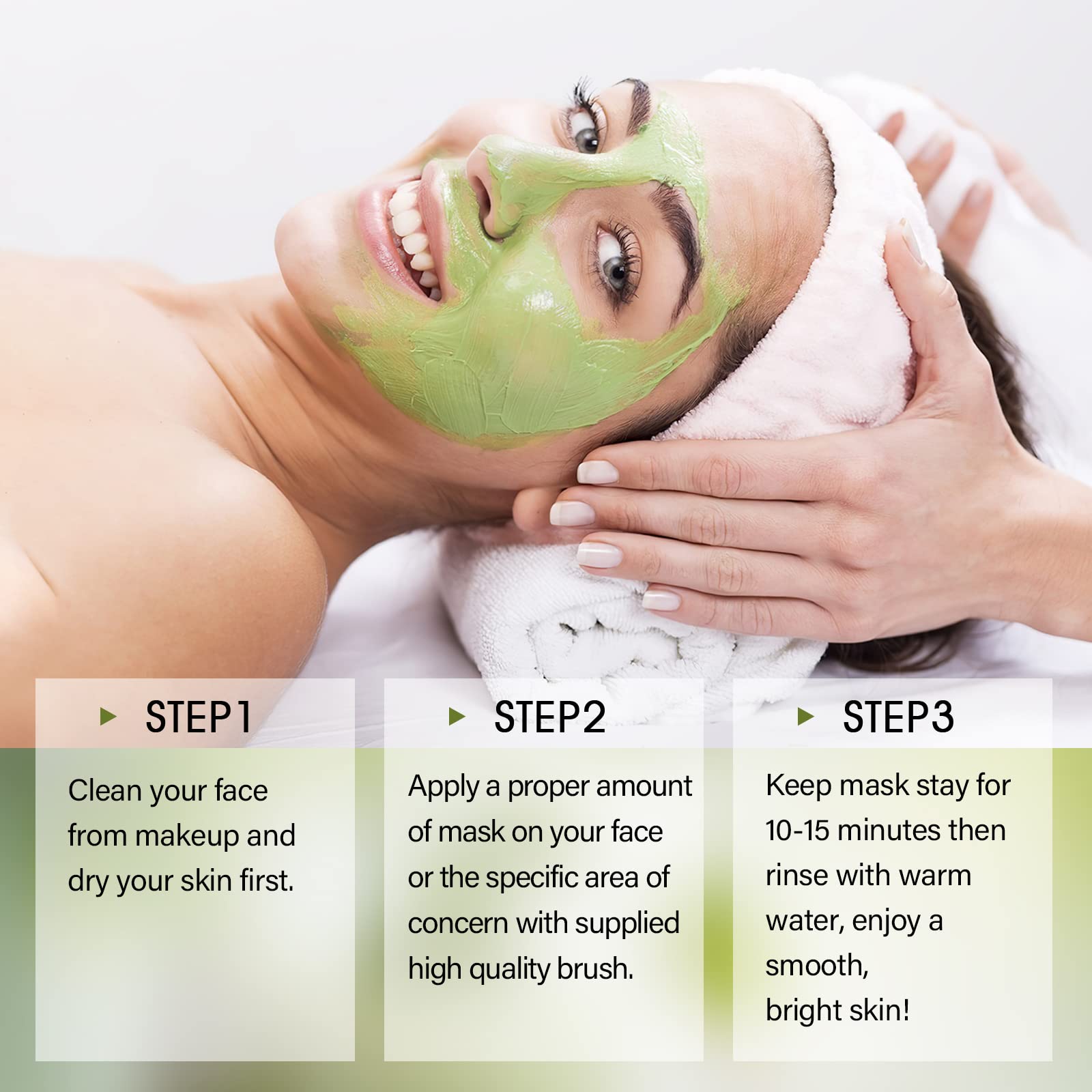 SHVYOG Masque en action sur le visage, routine rapide.