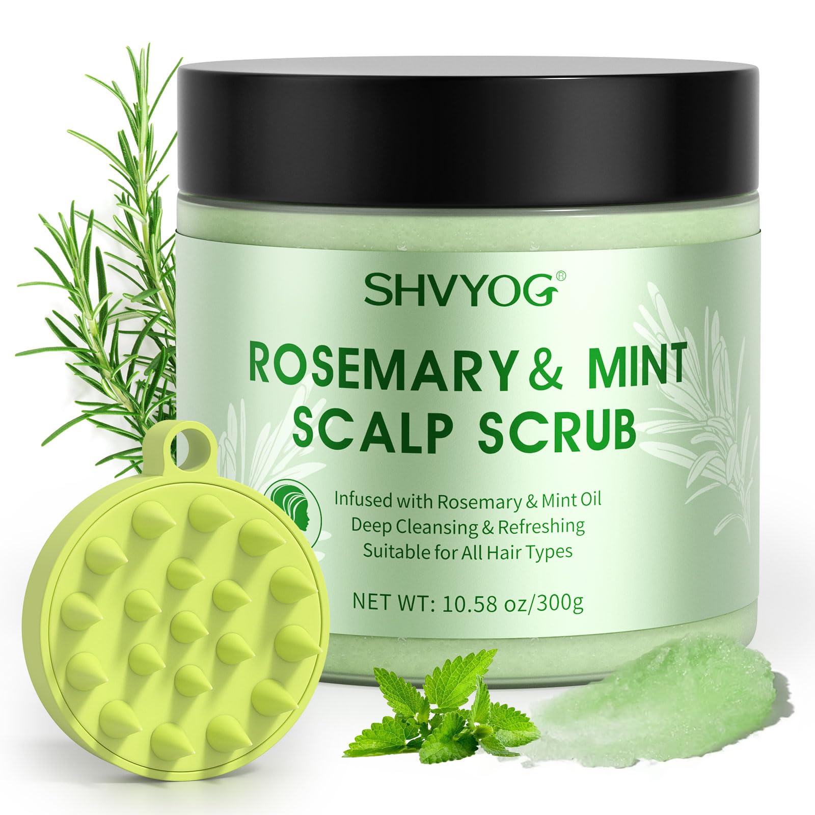 SHVYOG Scrub Cuir Chevelu Romarin: exfolie en douceur et laisse le cuir chevelu propre et nourri.