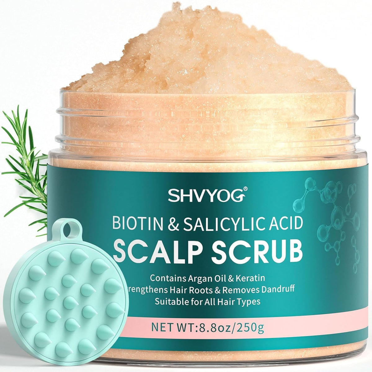 SHVYOG Scrub Cuir Cheveux Bouteille: purifie le cuir chevelu et réduit les pellicules.