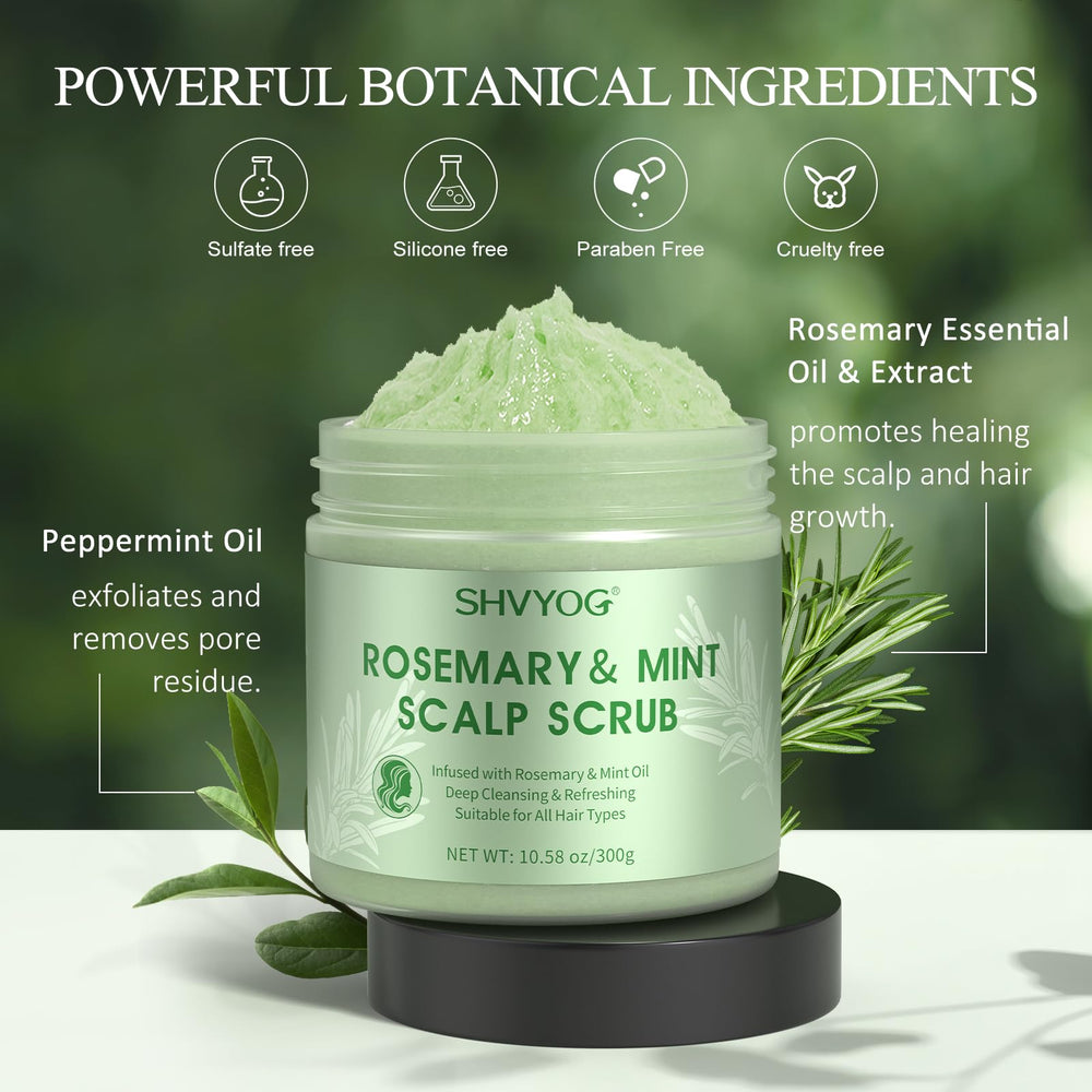 SHVYOG Scrub Sels Marin Exfoliant Cheveux: élimine les impuretés et favorise un cuir chevelu frais.