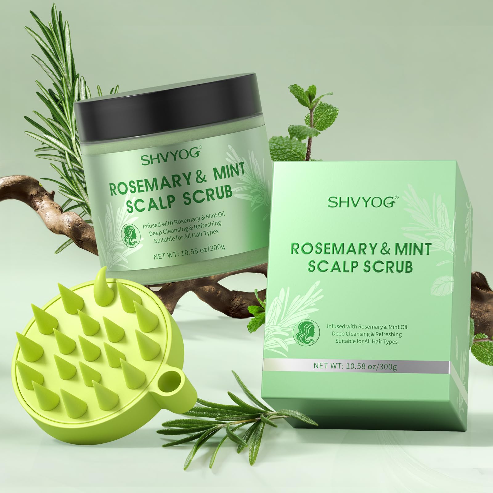 SHVYOG Scrub Texture Riche: facile à appliquer et rince sans résidu gras.