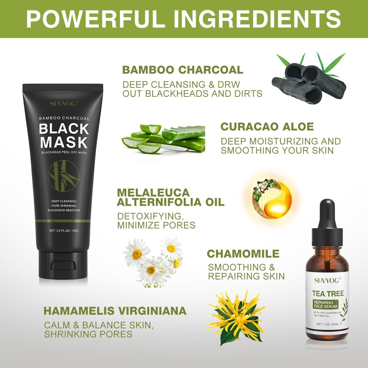 Sérum Tea Tree SHVYOG apaisant et réparateur après le masque.