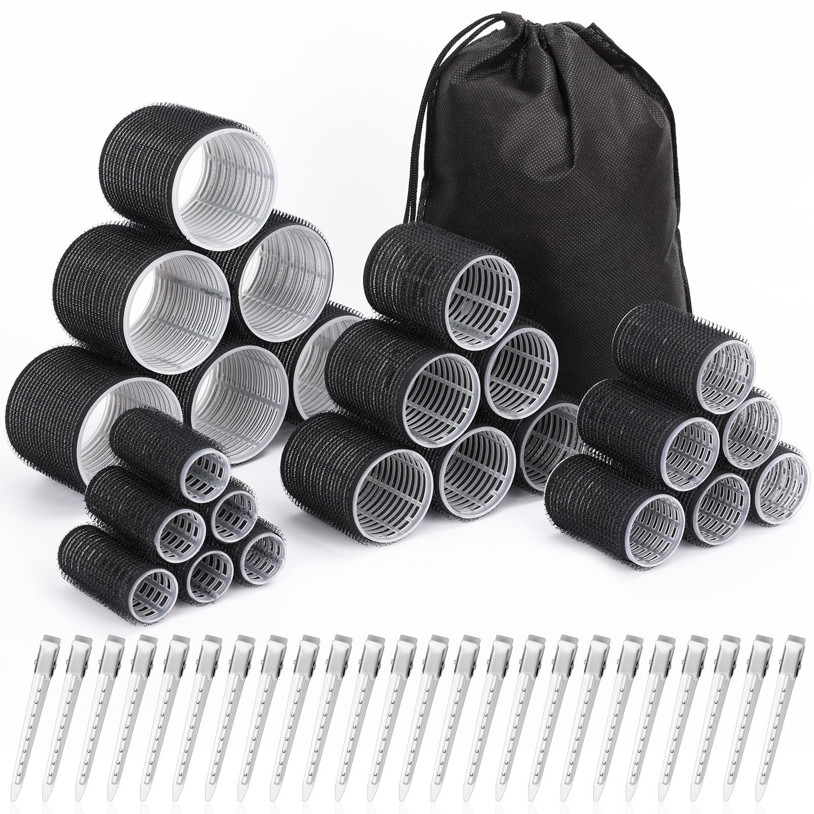 Shynek ensemble rouleaux cheveux 24 pour boucles variées sans chaleur.