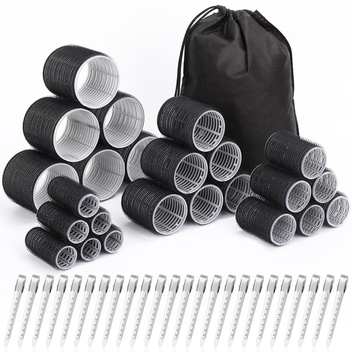 Shynek ensemble rouleaux cheveux 24 pour boucles variées sans chaleur.