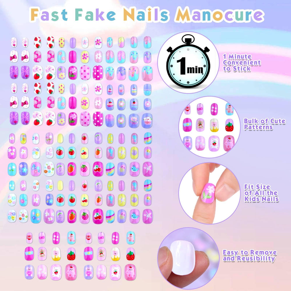 Shynek ongles autocollants pour enfants, 12 tailles pour un ajustement parfait.