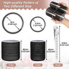 Pinces à cheveux incluses pour fixer les rouleaux et former des boucles durables.