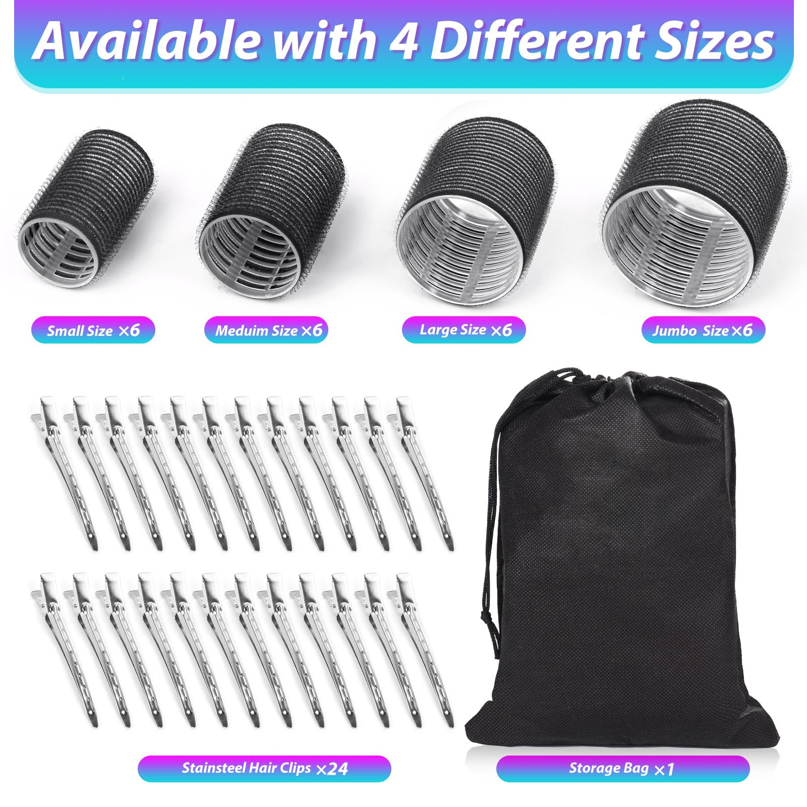 Shynek pinces-noires pour fixer les rouleaux en toute simplicité.