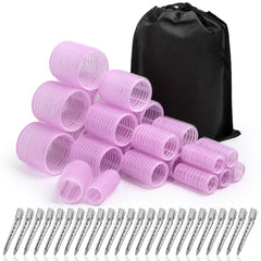 Rouleaux Shynek pour cheveux, ensemble violet, prêt à boucler et ajouter du volume.