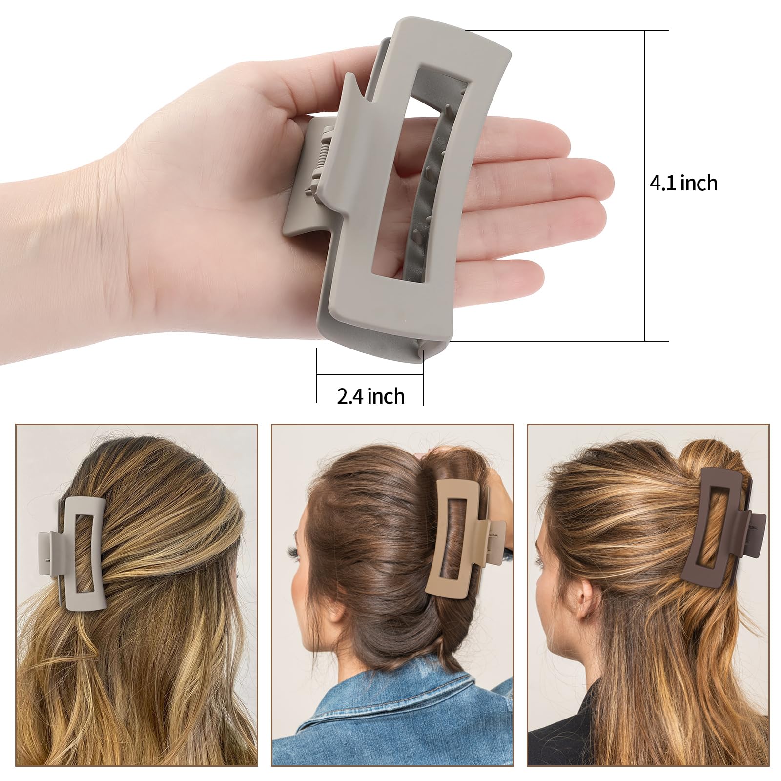 Pinces-cheveux rectangle marron-foncé Sisiaipu, robustesse et facilité d’usage.