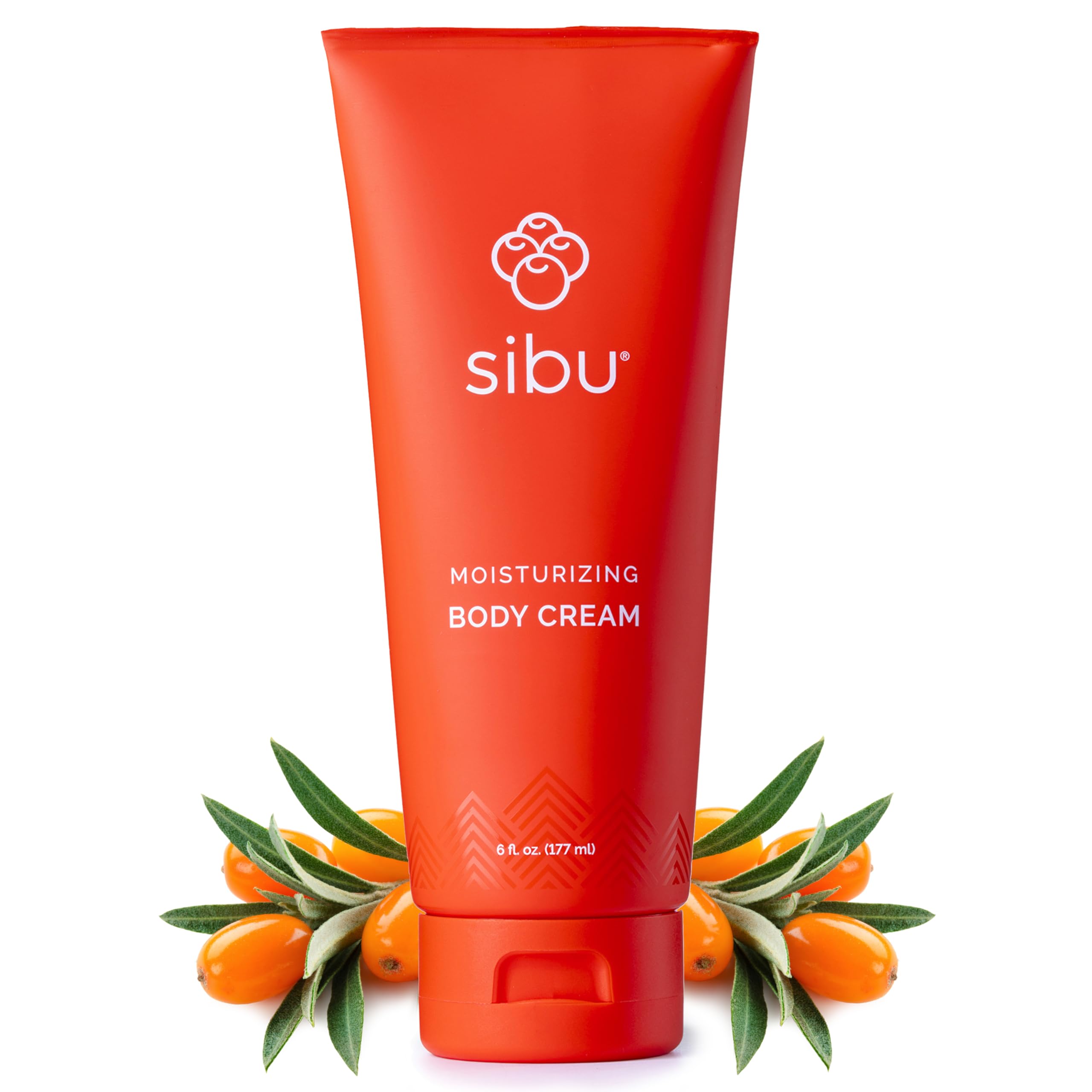 Sibu crème corps hydratante dans sa bouteille, hydratation quotidienne possible.