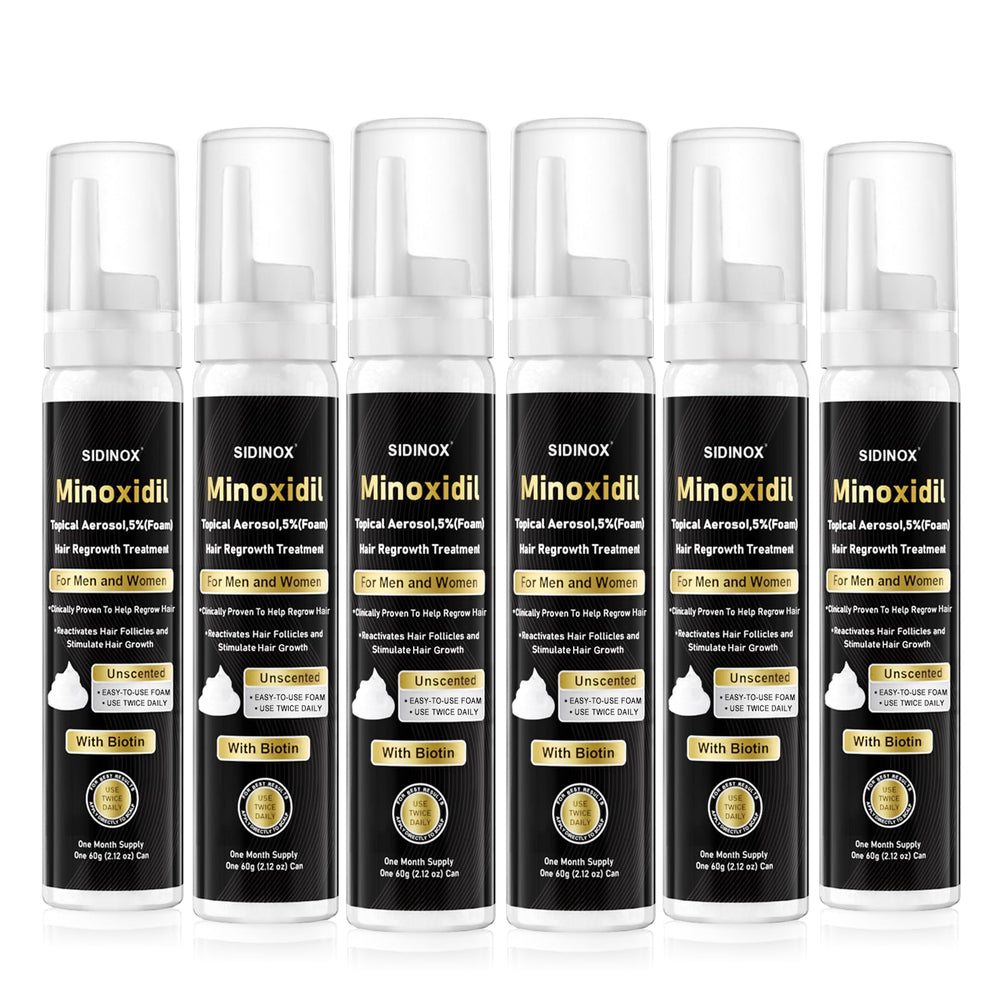 Sidinox Mousse Minoxidil 5% sur cuir chevelu, pour densité et volume