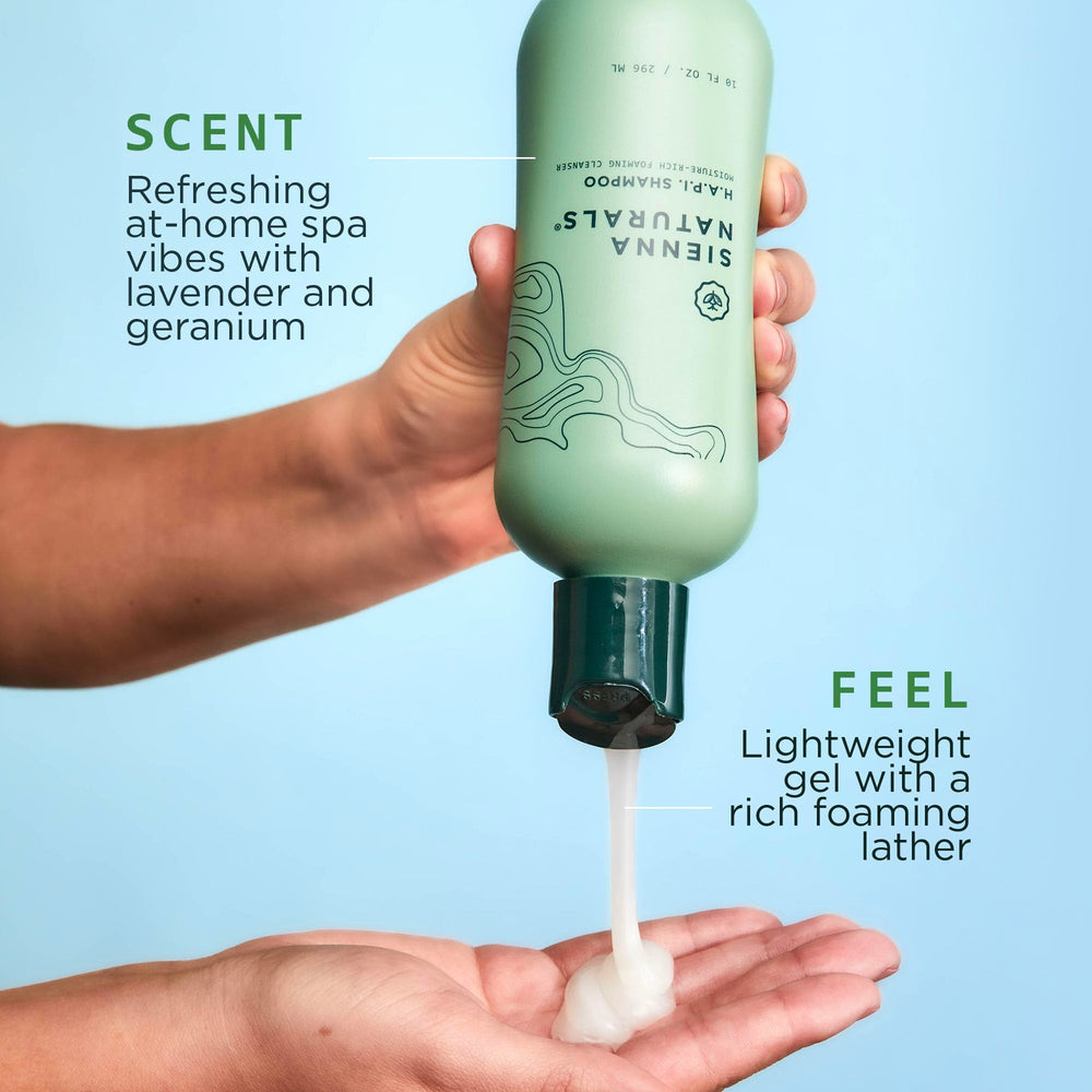 Sienna Naturals HAPI Shampoing, hydratation-cheveux, cheveux souples et brillants.